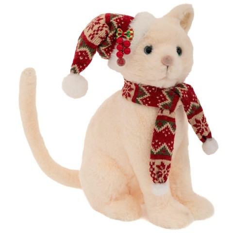 GATTO BIANCO SEDUTO 25X19X32CM